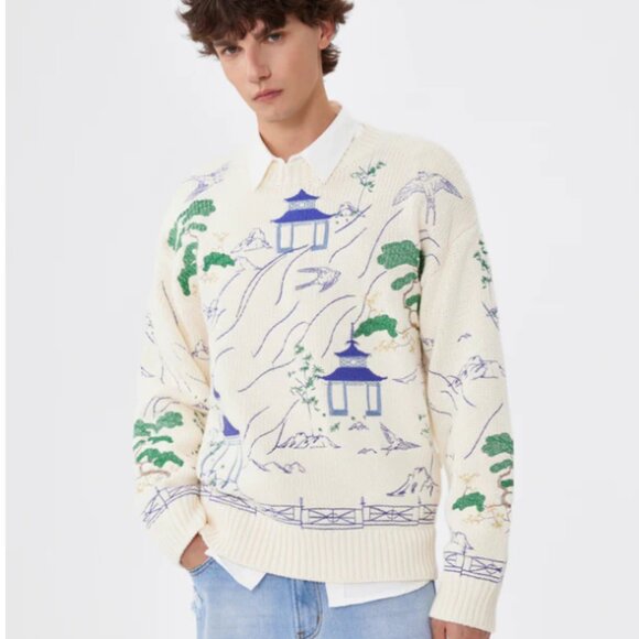 [NWT] YITAI Porcelain Garden Embroidery Sweater - Picture 2 of 11
